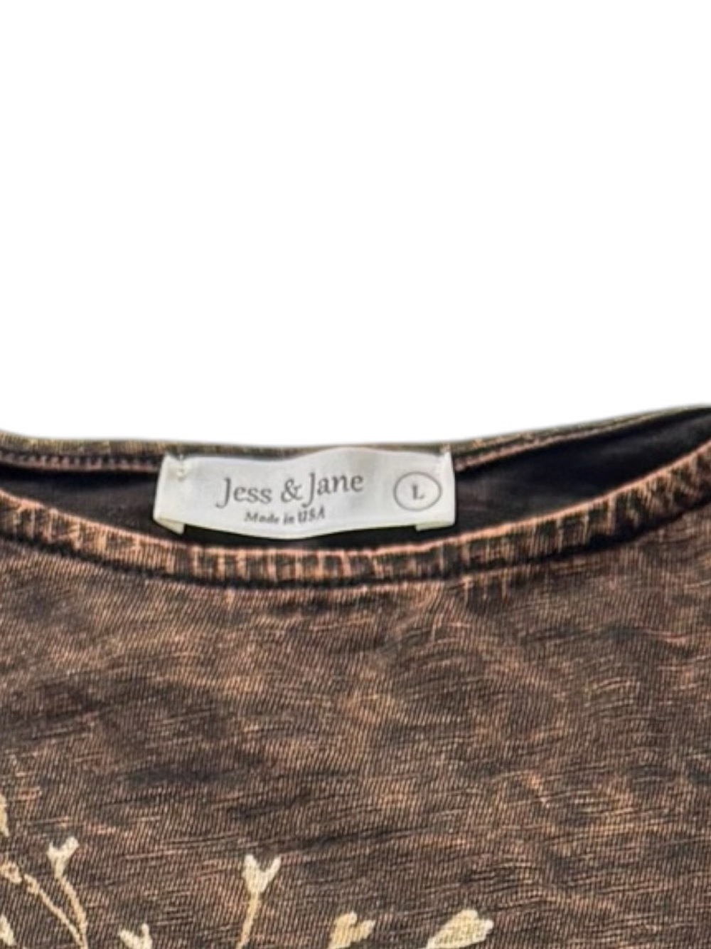 Jess & Jane dark brown Mineral Washed tunic top 3-button accent dolman sleeve| L - Picture 11 of 13